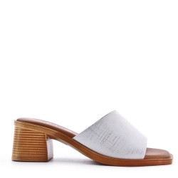 Sandale à talon en simili cuir