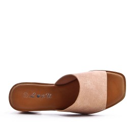 Sandale à talon en simili cuir