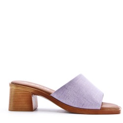 Sandale à talon en simili cuir