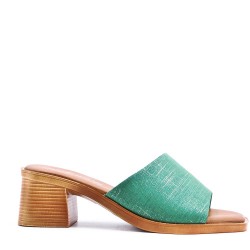 Sandale à talon en simili cuir