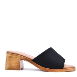 Sandale à talon en simili cuir