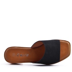Sandale à talon en simili cuir