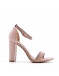 Faux leather heeled sandal