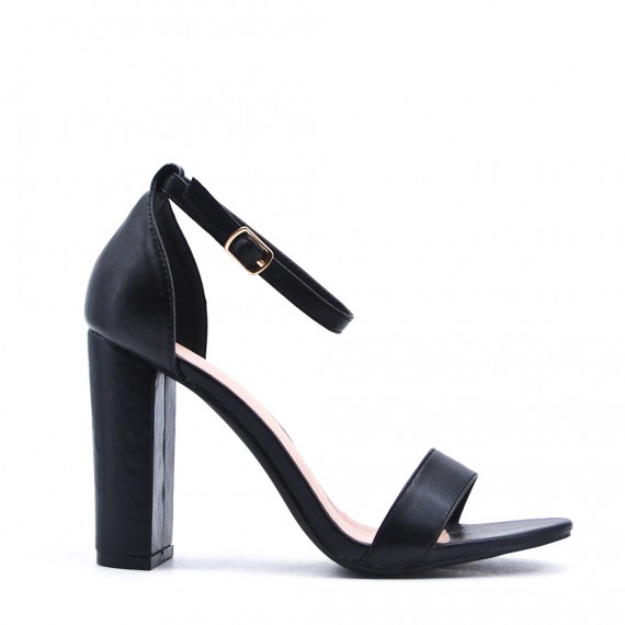 Faux leather heeled sandal