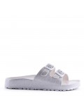 Slipper in mixed materials for women