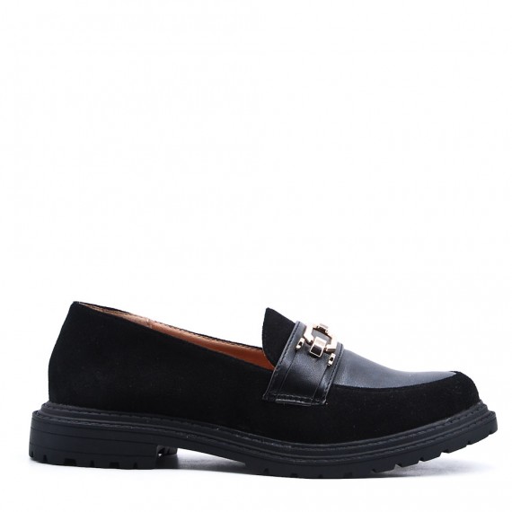 Faux leather derby