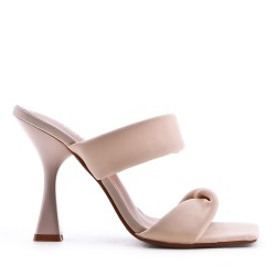 Sandale à talon en simili cuir