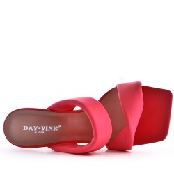 Sandale à talon en simili cuir