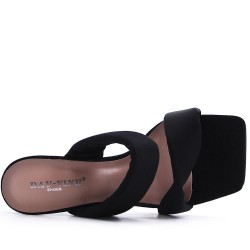 Sandale à talon en simili cuir