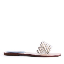 Slipper in mixed materials for women