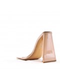 Mixed-material heeled sandal