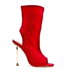 Mixed-material ankle boot