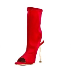 Mixed-material ankle boot