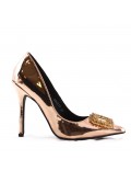 Women's faux leather heeled pumps