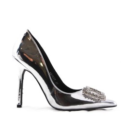 Women's faux leather heeled pumps