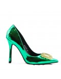 Women's faux leather heeled pumps