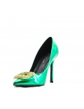 Women's faux leather heeled pumps