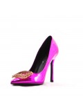 Women's faux leather heeled pumps