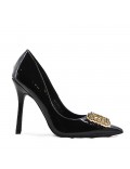 Women's faux leather heeled pumps