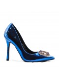 Women's faux leather heeled pumps