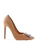 Women's faux leather heeled pumps