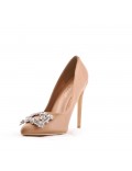 Women's faux leather heeled pumps