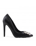 Women's faux leather heeled pumps