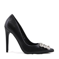 Women's faux leather heeled pumps