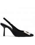 Women's faux leather heeled pumps