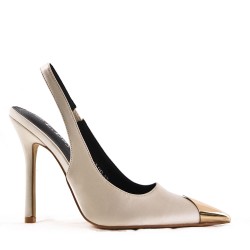 Women's faux leather heeled pumps