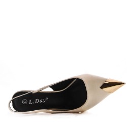 Women's faux leather heeled pumps