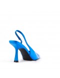 Mixed-material heeled sandal