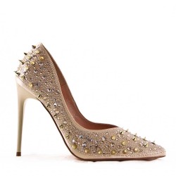 Women's faux leather heeled pumps