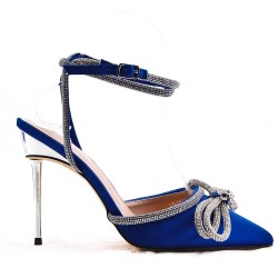 Mixed-material heeled sandal