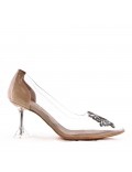 Women's faux leather heeled pumps