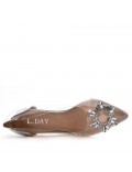 Women's faux leather heeled pumps