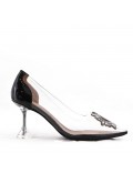 Women's faux leather heeled pumps