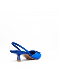 Mixed-material heeled sandal