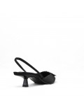 Mixed-material heeled sandal