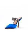 Mixed-material heeled sandal