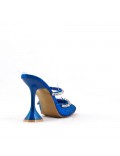 Mixed-material heeled sandal