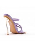 Mixed-material heeled sandal