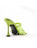 Mixed-material heeled sandal