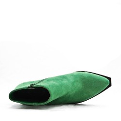 Mixed-material ankle boot