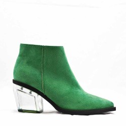 Mixed-material ankle boot