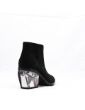 Mixed-material ankle boot