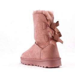 Mixed-material ankle boot