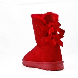 Mixed-material ankle boot