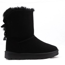 Mixed-material ankle boot