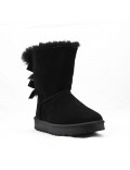 Mixed-material ankle boot